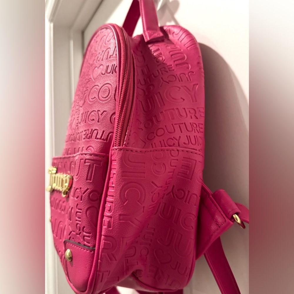 Juicy Couture Fuchsia Pink Mini Logo Backpack with Gold Hardware - Picture 13 of 16